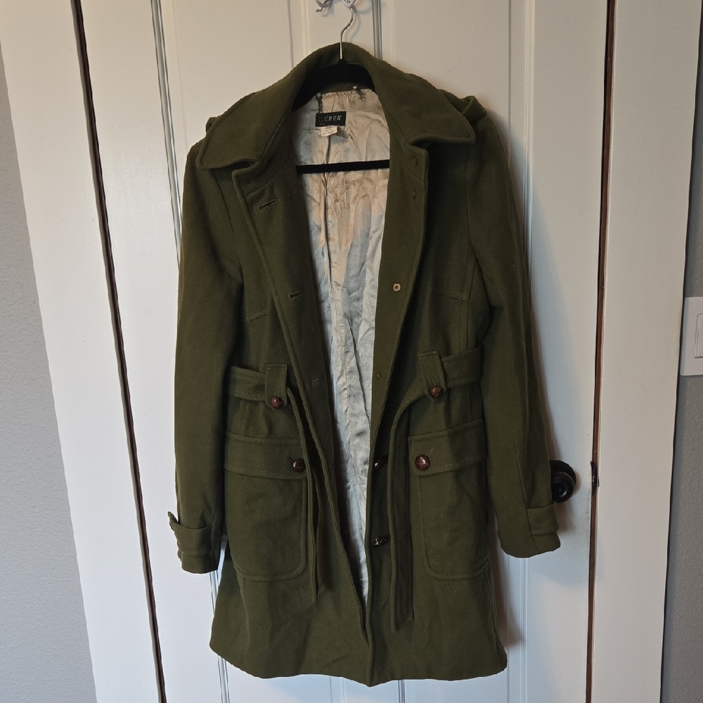 J. Crew Wool Blend Coat in Cream